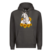 Smoke goat family with sunflowers Premium Hoodie - Artiststas