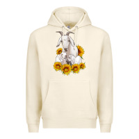 Tofu goat family with sunflowers Premium Hoodie - Artiststas
