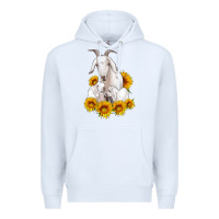 White goat family with sunflowers Premium Hoodie - Artiststas