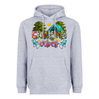 Heather Grey camping vibes Heavyweight Hoodie - Zillion Design Studio