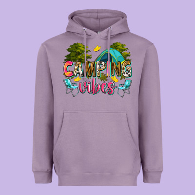 Camping Vibes Heavyweight Hoodie Designed By Zillion Design Studio