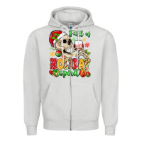 Dove Grey full of holiday spirit Zipper Hoodie - MaliasSmallBusiness