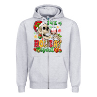 Heather Grey full of holiday spirit Zipper Hoodie - MaliasSmallBusiness