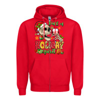 Red full of holiday spirit Zipper Hoodie - MaliasSmallBusiness