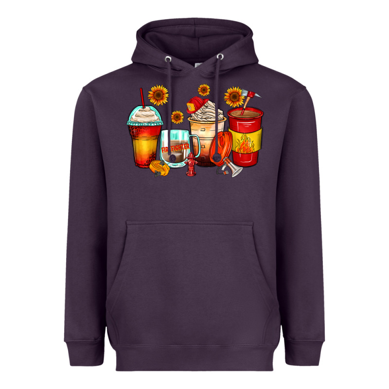 Firefighter Coffee Cups Heavyweight Hoodie by Zillion Design Studio | Teevron