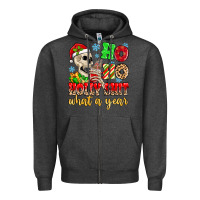 Charcoal Heather ho ho holy shit what a year Zipper Hoodie - MaliasSmallBusiness