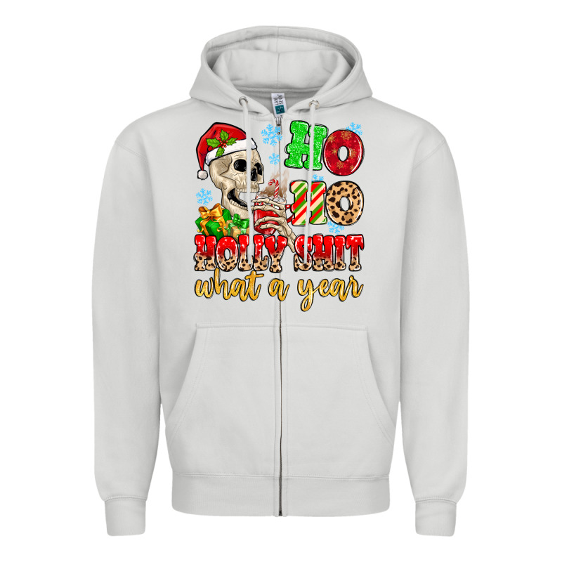 Ho Ho Holy Shit What A Year Zipper Hoodie by MaliasSmallBusiness | Teevron