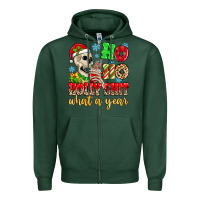Sports Green ho ho holy shit what a year Zipper Hoodie - MaliasSmallBusiness