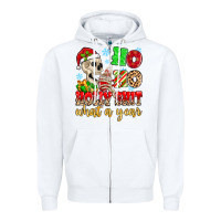 White ho ho holy shit what a year Zipper Hoodie - MaliasSmallBusiness