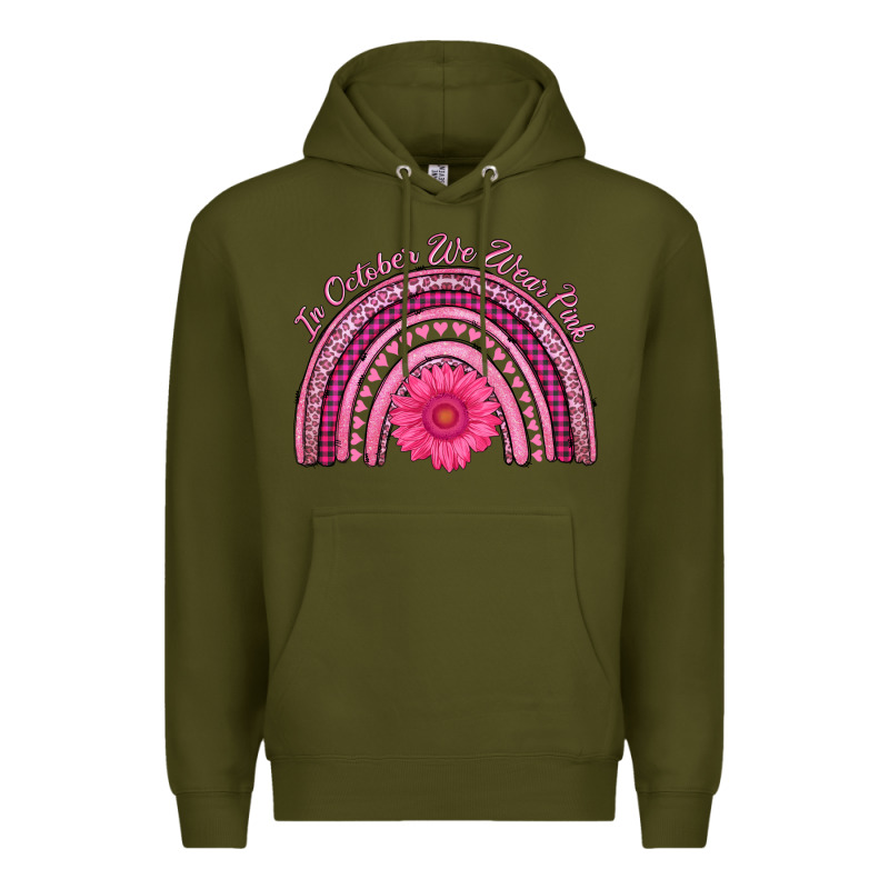 In October We Wear Pink Rainbow Premium Hoodie by AdoDesignShop | Teevron