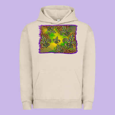 Mardi Gras Background Urban Hoodie Designed By Barkaloodesign