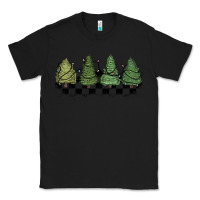 Black christmas checkered trees Classic Tee - MaliasSmallBusiness