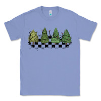 Colony Blue christmas checkered trees Classic Tee - MaliasSmallBusiness