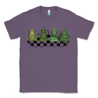 Lavender christmas checkered trees Classic Tee - MaliasSmallBusiness