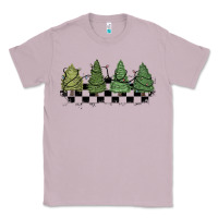 Lilac christmas checkered trees Classic Tee - MaliasSmallBusiness