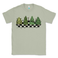Matcha christmas checkered trees Classic Tee - MaliasSmallBusiness