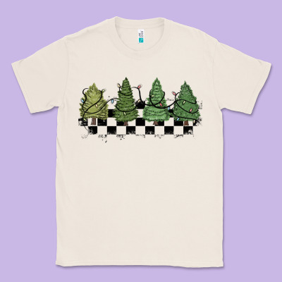 Classic Tee christmas checkered trees