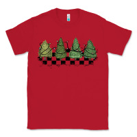 Red christmas checkered trees Classic Tee - MaliasSmallBusiness