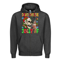 Charcoal Heather dead inside but jolly af Zipper Hoodie - MaliasSmallBusiness