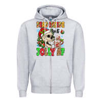 Heather Grey dead inside but jolly af Zipper Hoodie - MaliasSmallBusiness