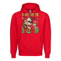 Red dead inside but jolly af Zipper Hoodie - MaliasSmallBusiness