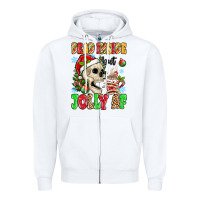 White dead inside but jolly af Zipper Hoodie - MaliasSmallBusiness