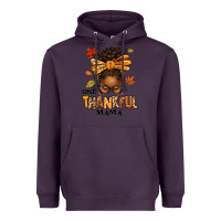 Plum one thankful mama afro messy bun Heavyweight Hoodie - texasbilliewilder