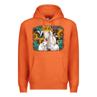 Carrot goat family with sunflowers western serape turquoise background Premium Hoodie - Artiststas