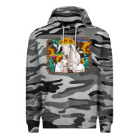Slate Camo goat family with sunflowers western serape turquoise background Premium Hoodie - Artiststas