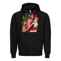 Black christmas season lightning bolt Zipper Hoodie - MaliasSmallBusiness