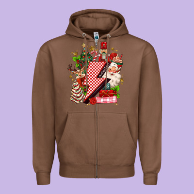 Zipper Hoodie christmas season lightning bolt