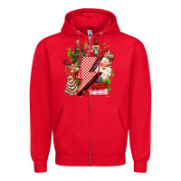 Red christmas season lightning bolt Zipper Hoodie - MaliasSmallBusiness