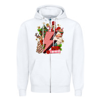 White christmas season lightning bolt Zipper Hoodie - MaliasSmallBusiness