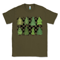 Army Green checkered trees Classic Tee - MaliasSmallBusiness