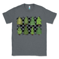 Charcoal Heather checkered trees Classic Tee - MaliasSmallBusiness