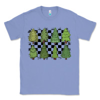 Colony Blue checkered trees Classic Tee - MaliasSmallBusiness
