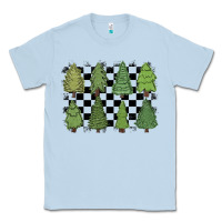 Dusty Blue checkered trees Classic Tee - MaliasSmallBusiness