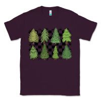 Plum checkered trees Classic Tee - MaliasSmallBusiness