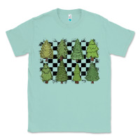 Seafoam checkered trees Classic Tee - MaliasSmallBusiness
