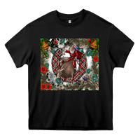 Black Rodeo Santa Heavy Core Tee - CowhideDigitalArt