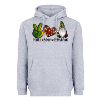 Heather Grey peace love gnomes christmas Heavyweight Hoodie - RanaPortraitStore
