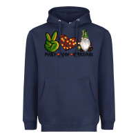 Navy peace love gnomes christmas Heavyweight Hoodie - RanaPortraitStore
