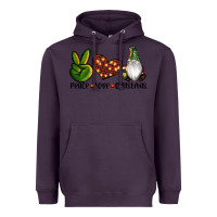 Plum peace love gnomes christmas Heavyweight Hoodie - RanaPortraitStore