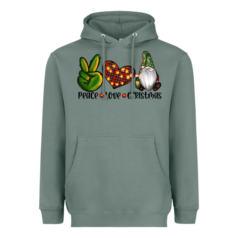 Peace Love Gnomes Christmas Heavyweight Hoodie by RanaPortraitStore | Teevron