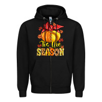 Black tis the season fall softball Zipper Hoodie - MaliasSmallBusiness