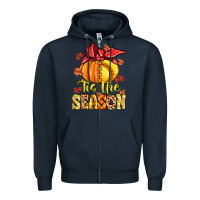 Navy tis the season fall softball Zipper Hoodie - MaliasSmallBusiness