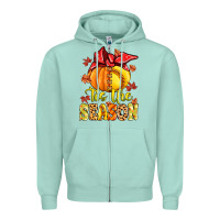 Seafoam tis the season fall softball Zipper Hoodie - MaliasSmallBusiness