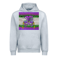Heather Grey mardi gras  mask Urban Hoodie - BarkalooDesign