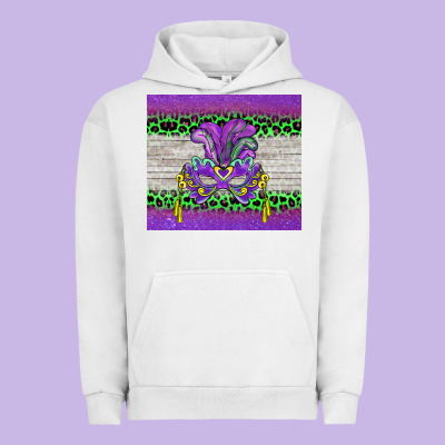 Mardi Gras  Mask Urban Hoodie Designed By Barkaloodesign