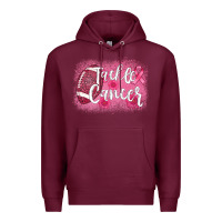 Burgundy tackle cancer football leopard Premium Hoodie - AdoDesignShop
